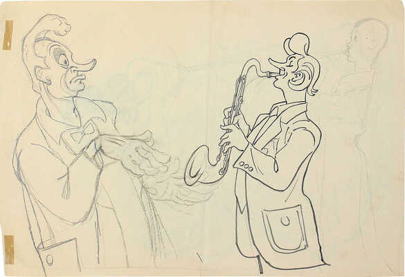 Елисеев Константин Степанович. На эстраде. Иллюстрация для журнала «Крокодил» 